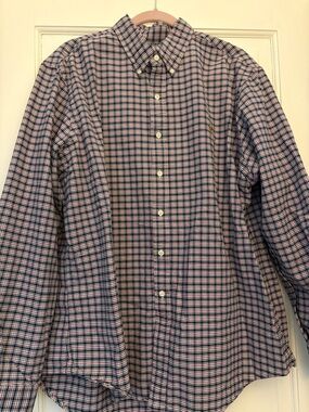 Ralph Lauren Navy and Pink Plaid Button-Down Shirt